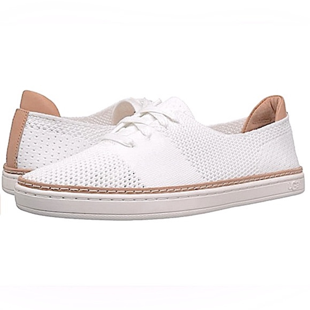 UGG Women’s NWOT’s Pinkett White Crochet Fashion Lace Up Sneaker Size 10